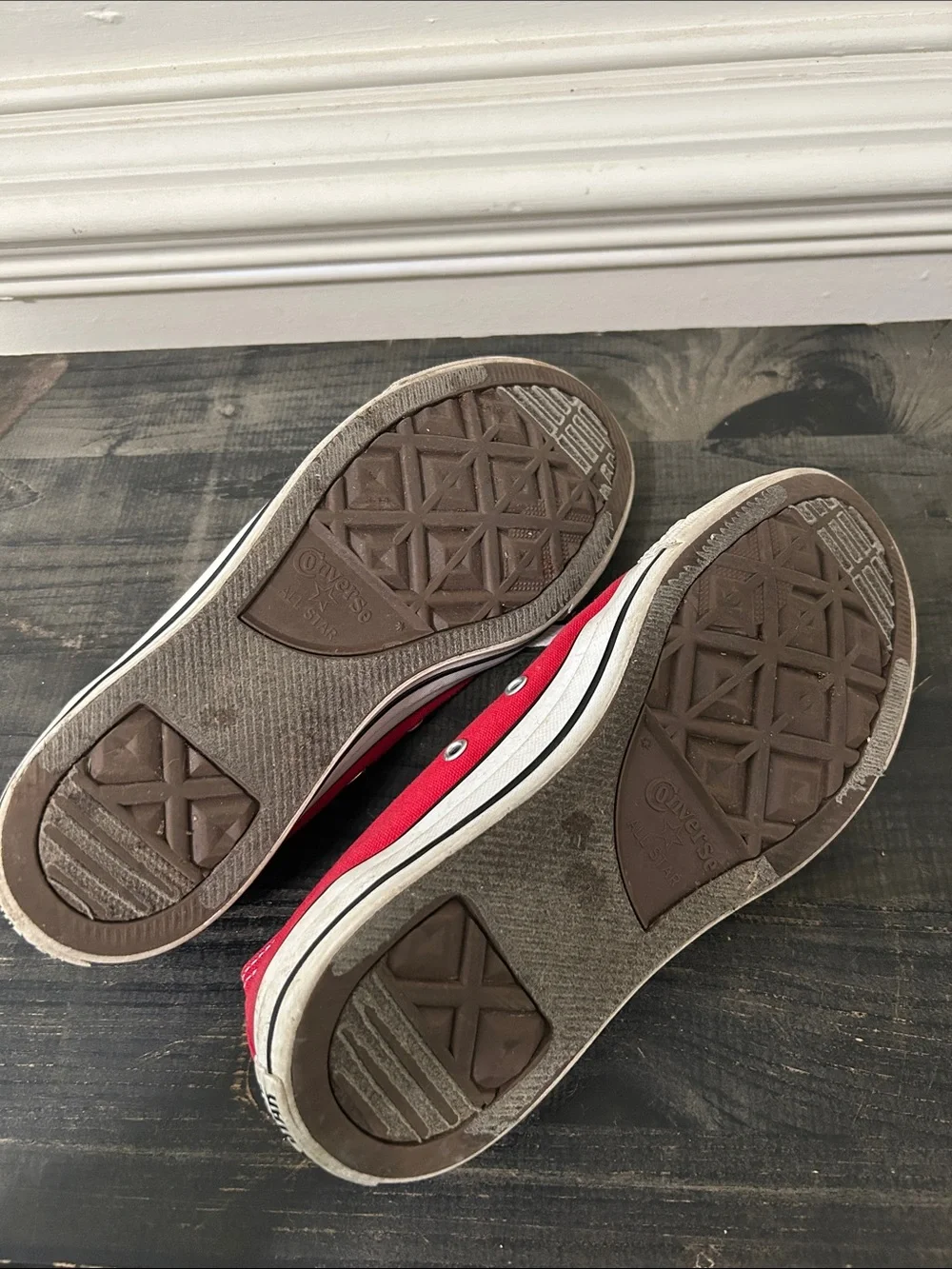 Red Low-Top Canvas Sneakers with White Laces